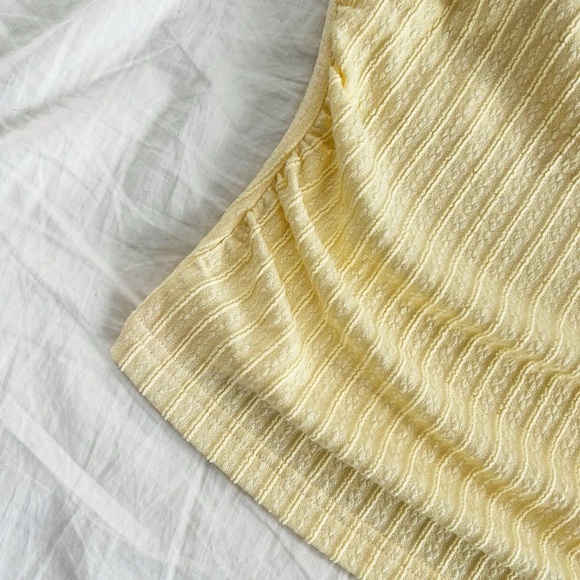 Yellow Halter Neck Ribbed Top - Picture 5 of 6